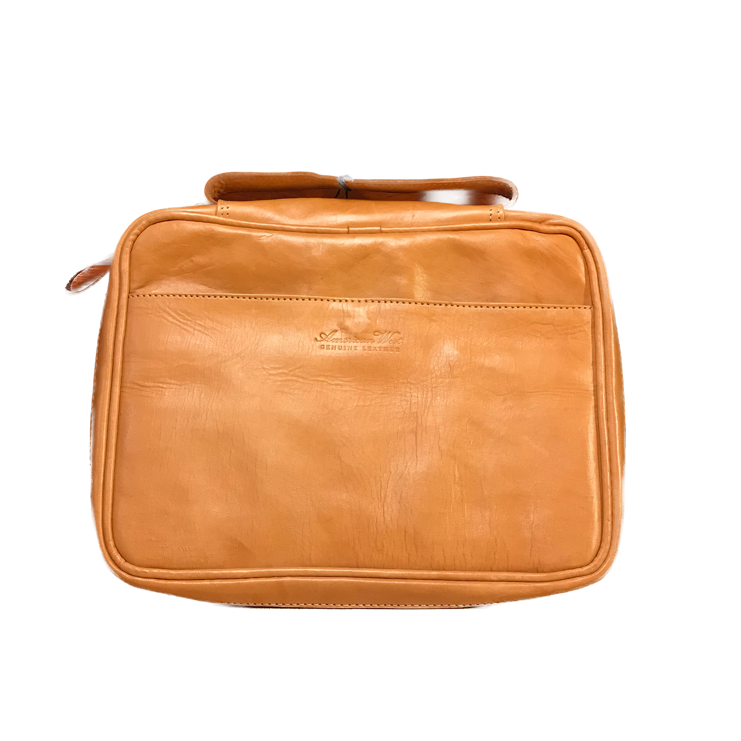 Light Tan Leather Bible Case with Cross and Turquoise Spots
