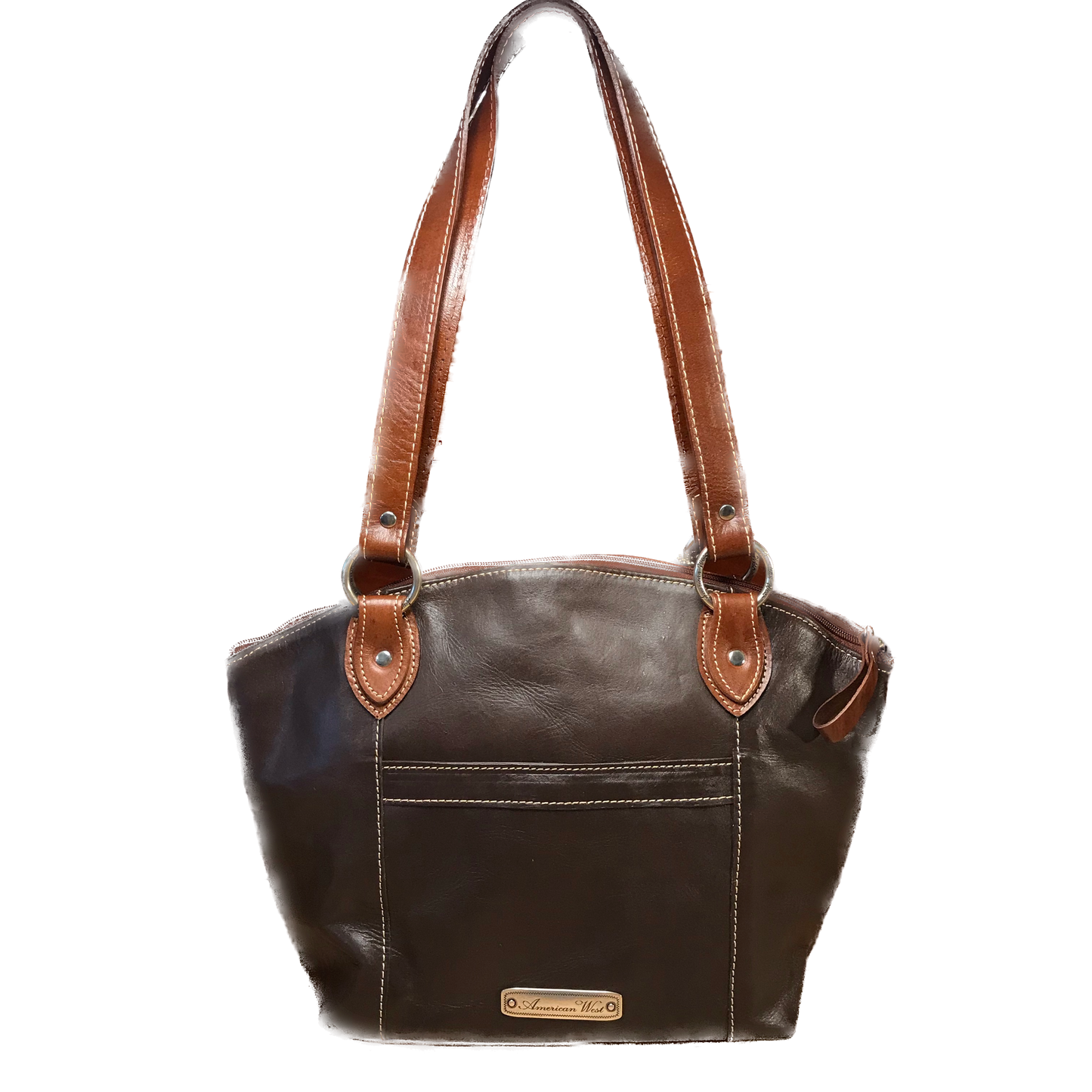 Red Roses Leather Zip-Top Bucket Tote