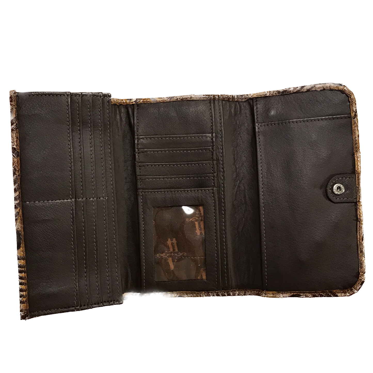 Sunflower Yellow Leather Ladies' Trifold Wallet with Buckle - American Leatherworks