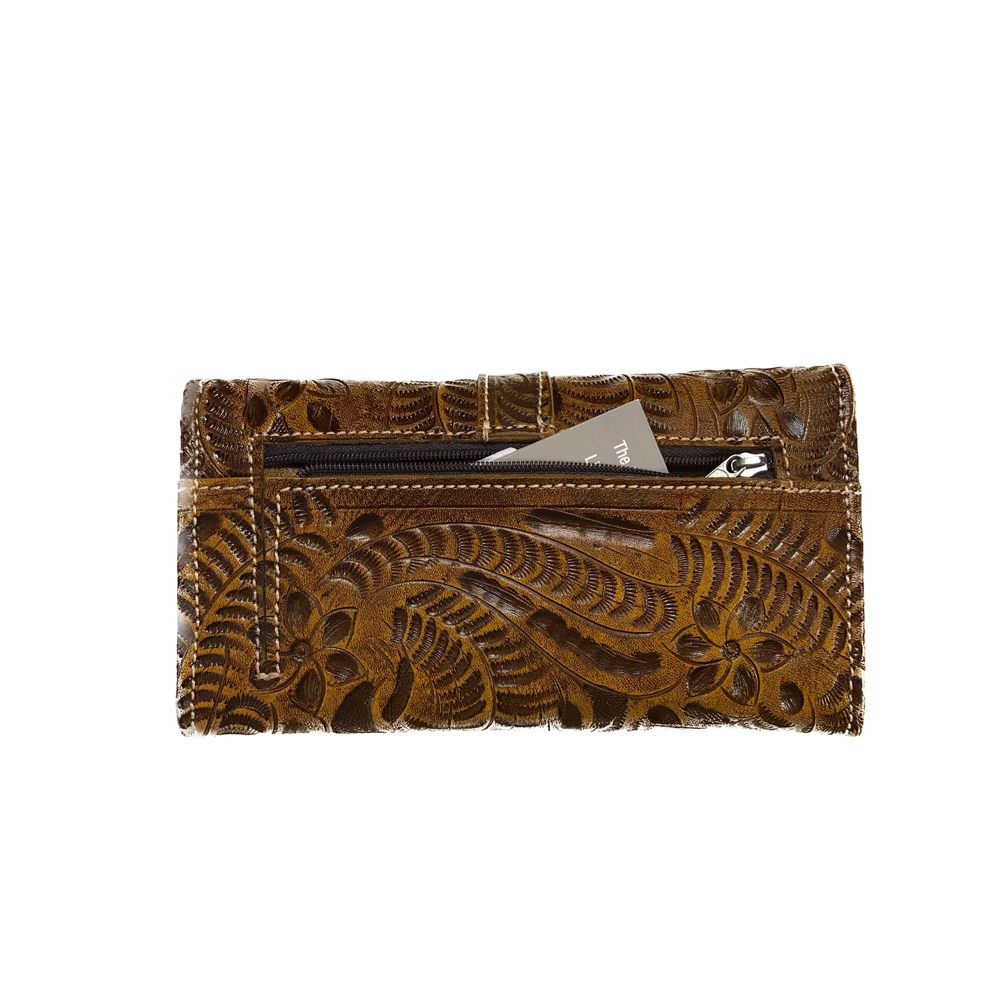 Sunflower Yellow Leather Ladies' Trifold Wallet with Buckle - American Leatherworks