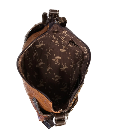 Tan Leather Zip-Top Shoulder Bag - American Leatherworks