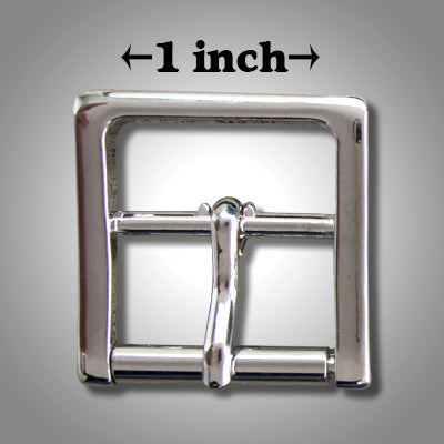 1" Center Bar Roller Buckle - Nickel Plate
