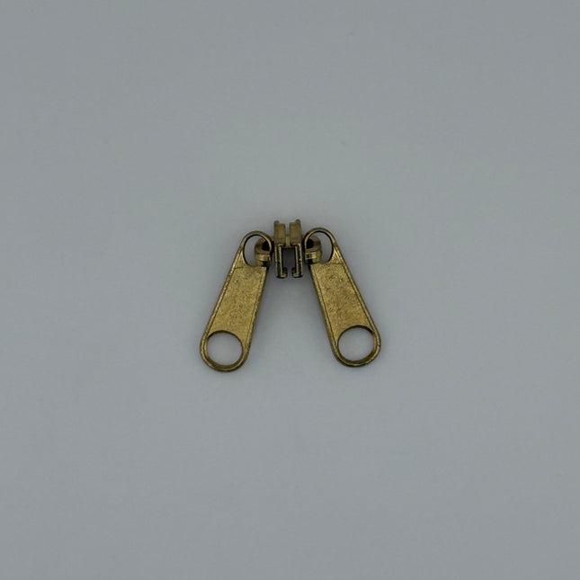 YKK Double Zipper Pull – #10 Gauge Brass – 10 pcs Pack