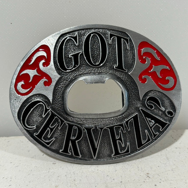"Got Cerveza?" Bottle Opener Belt Buckle