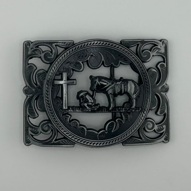 Farmer with Horse Belt Buckle