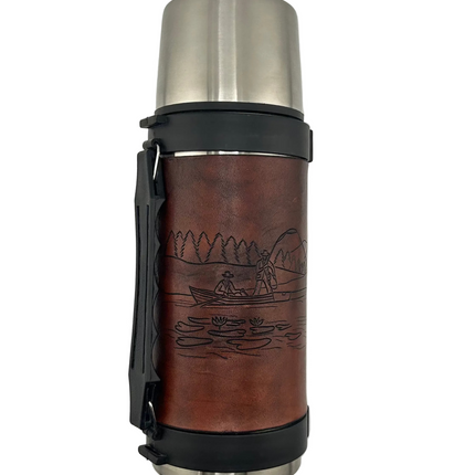 Artisan Leather Wrap Thermos - American Leatherworks