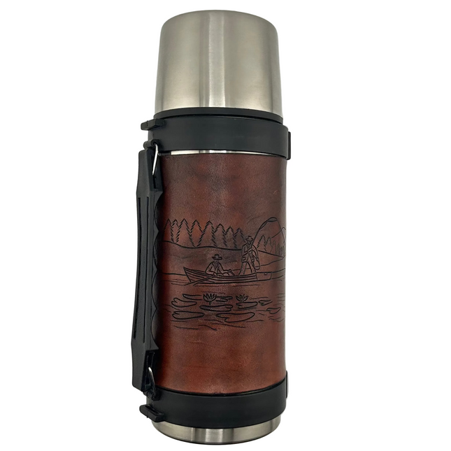 Artisan Leather Wrap Thermos - American Leatherworks