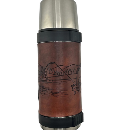 Artisan Leather Wrap Thermos - American Leatherworks