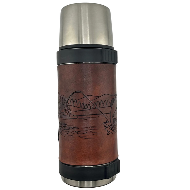 Artisan Leather Wrap Thermos - American Leatherworks