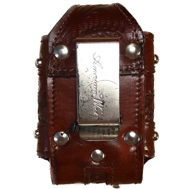 Mahogany Leather Multi-Purpose Pouch with Silver Accents - American Leatherworks