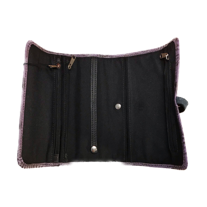 Amethyst (Purple) Leather Jewelry Roll