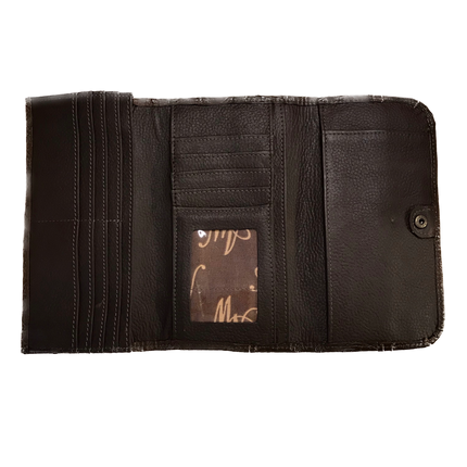 Earth Brown Leather Ladies' Trifold Wallet - American Leatherworks