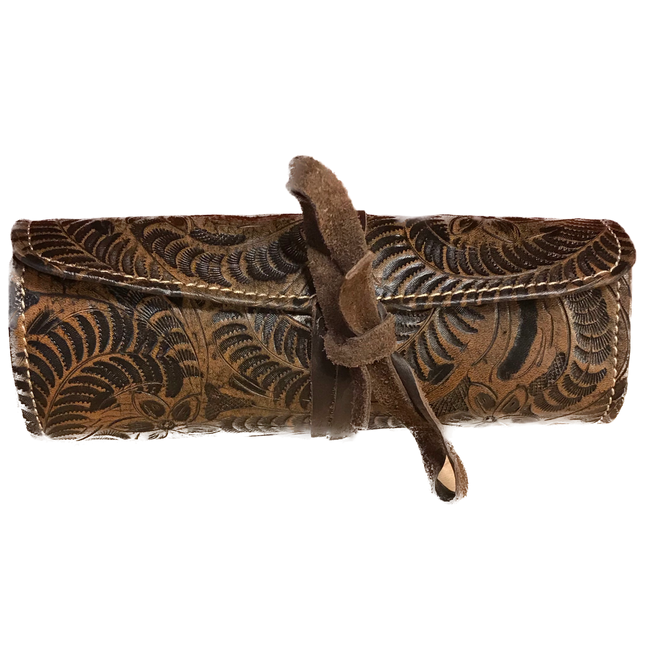Brown Leather Jewelry Roll - American Leatherworks