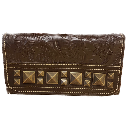 Earth Brown Leather Ladies' Trifold Wallet - American Leatherworks