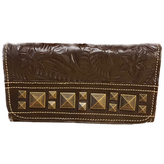 Earth Brown Leather Ladies' Trifold Wallet - American Leatherworks