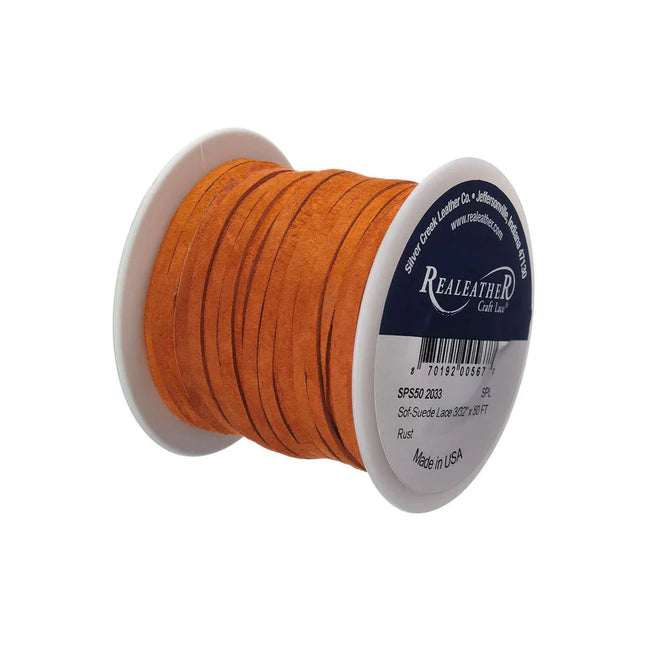 Lace, Soft, Rust, 3/32x50ft