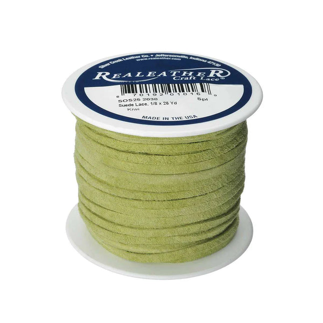 Lace, Suede, Kiwi, 1/8" x 25yd