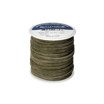 Lace, Suede, Dark Olive, 3/32" x 50ft