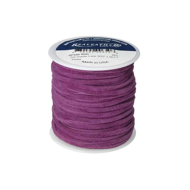 Lace, Soft, Violet, 3/32x50ft