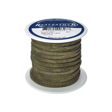 Lace, Suede, Dark Olive, 1/8" x 25yd
