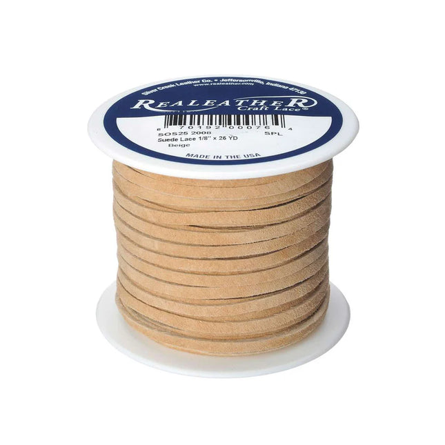Lace, Suede, Beige, 1/8"x25yds