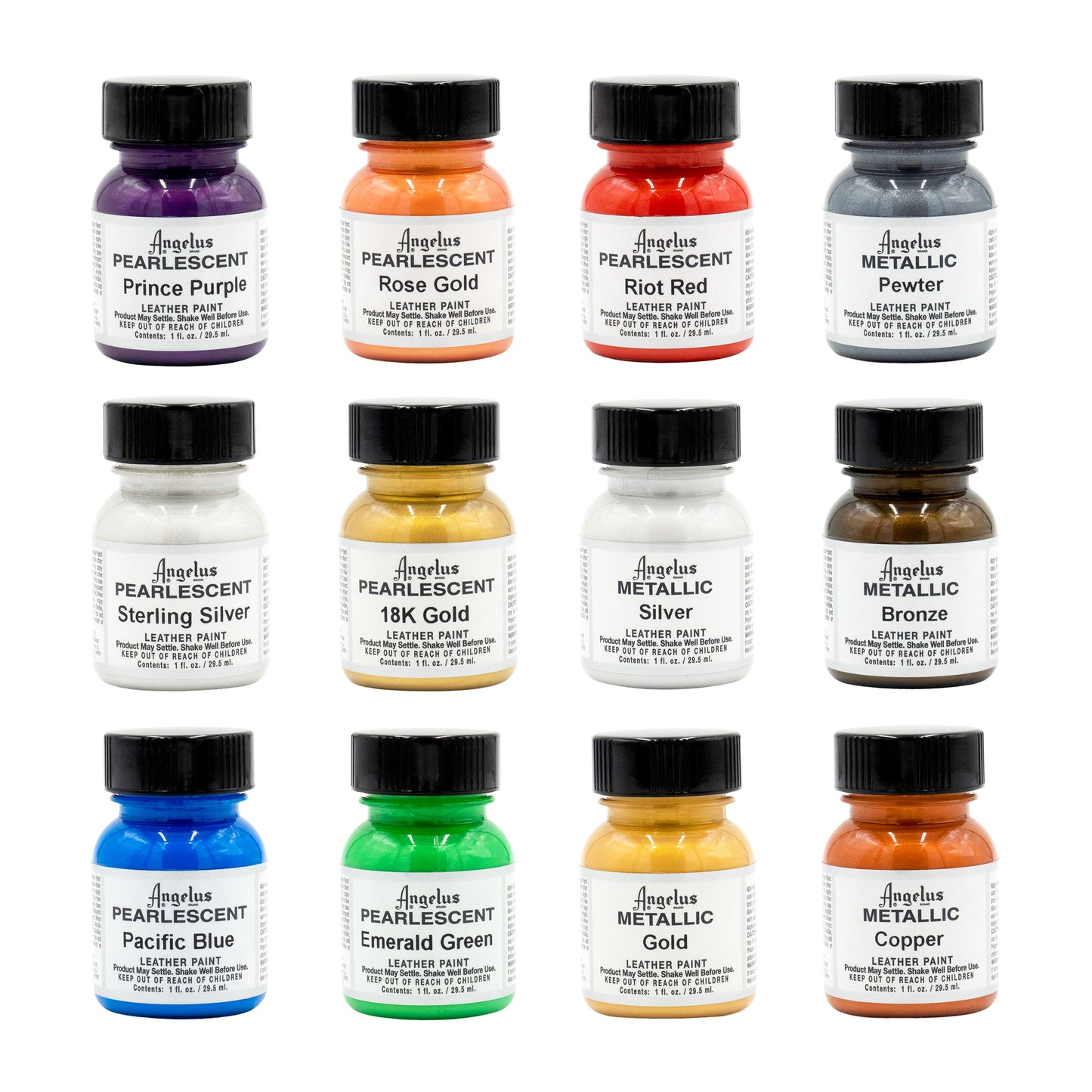 Angelus Metallic and Pearlescent Kit Box - 12 Colors