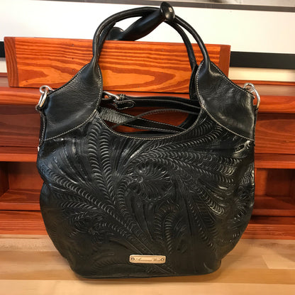 Zebra Print Hair-On Leather Zip-Top Carry-all Tote - American Leatherworks