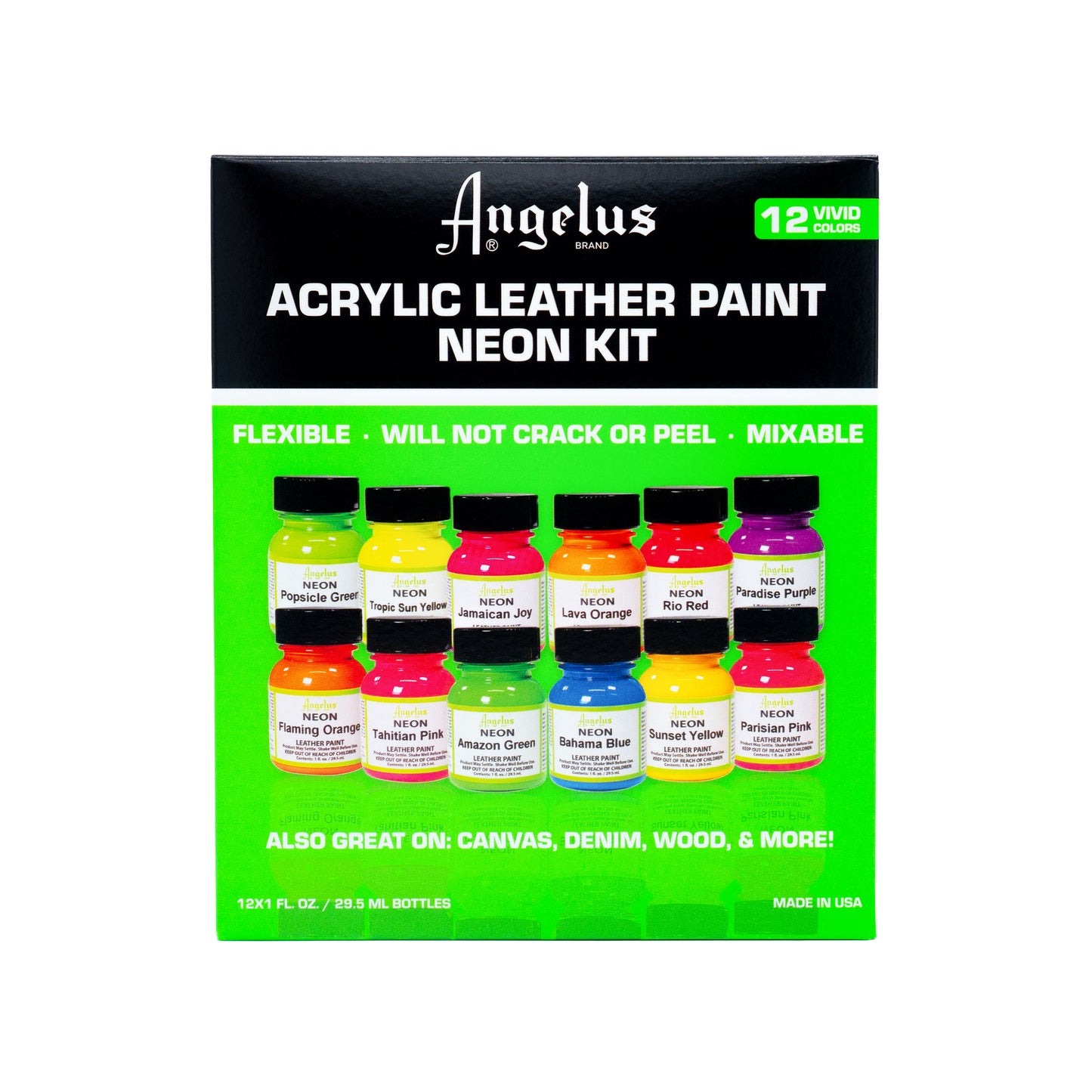 Angelus Neon Kit Box - 12 Colors